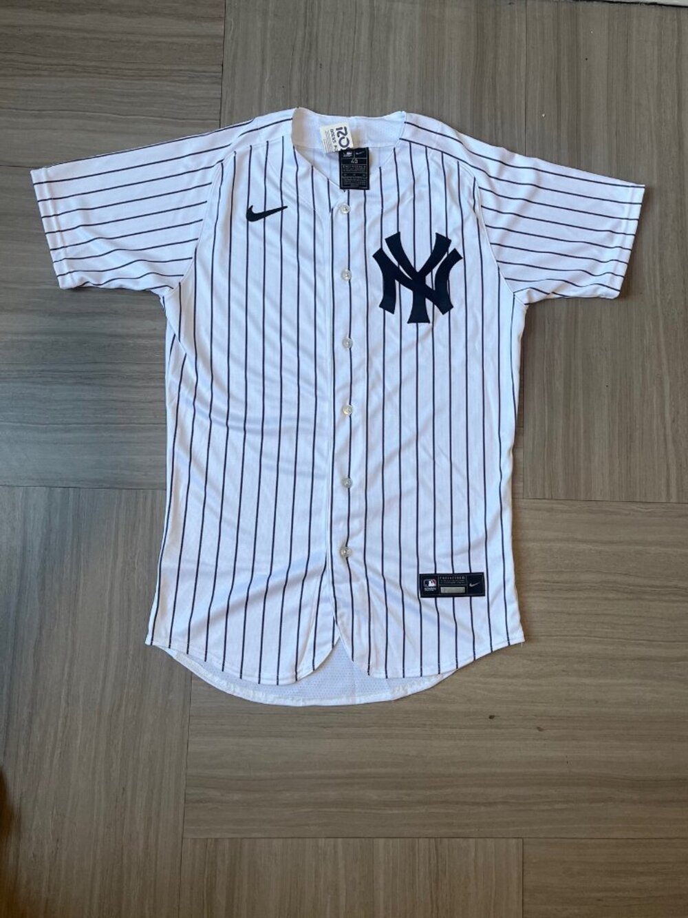 New York Yankees Nike Authentic Elite Flex Base Home Pinstripe Jersey Size 40 M